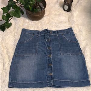Denim Button Up Mini Skirt